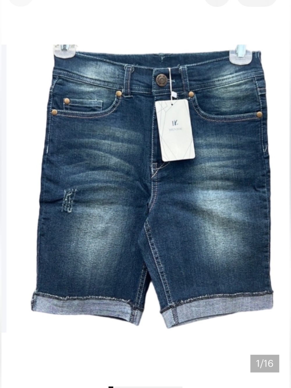 NWT Bienzoe Jean Shorts Distressed Girl’s Size 10, 7” Inseam Modest
